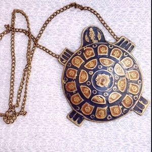Turtle Necklace by Golden Hands Lee Bernay Designs Vintage Brass